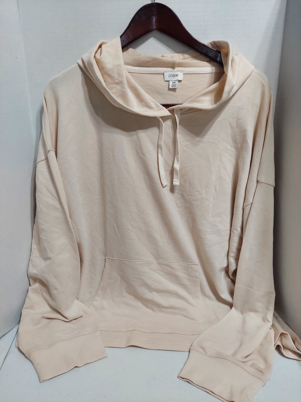 J. Crew Women's Cream Pullover Hooded Sweatshirt